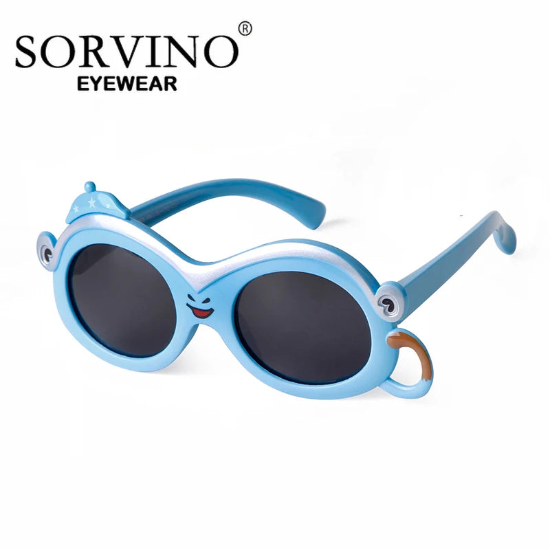 Cute Monkey Polarized Sunglasses Kids UV400 Shades Colorful TR90 Frame Child Gilrs Boys Sun Glasses For 3-10 Years Old