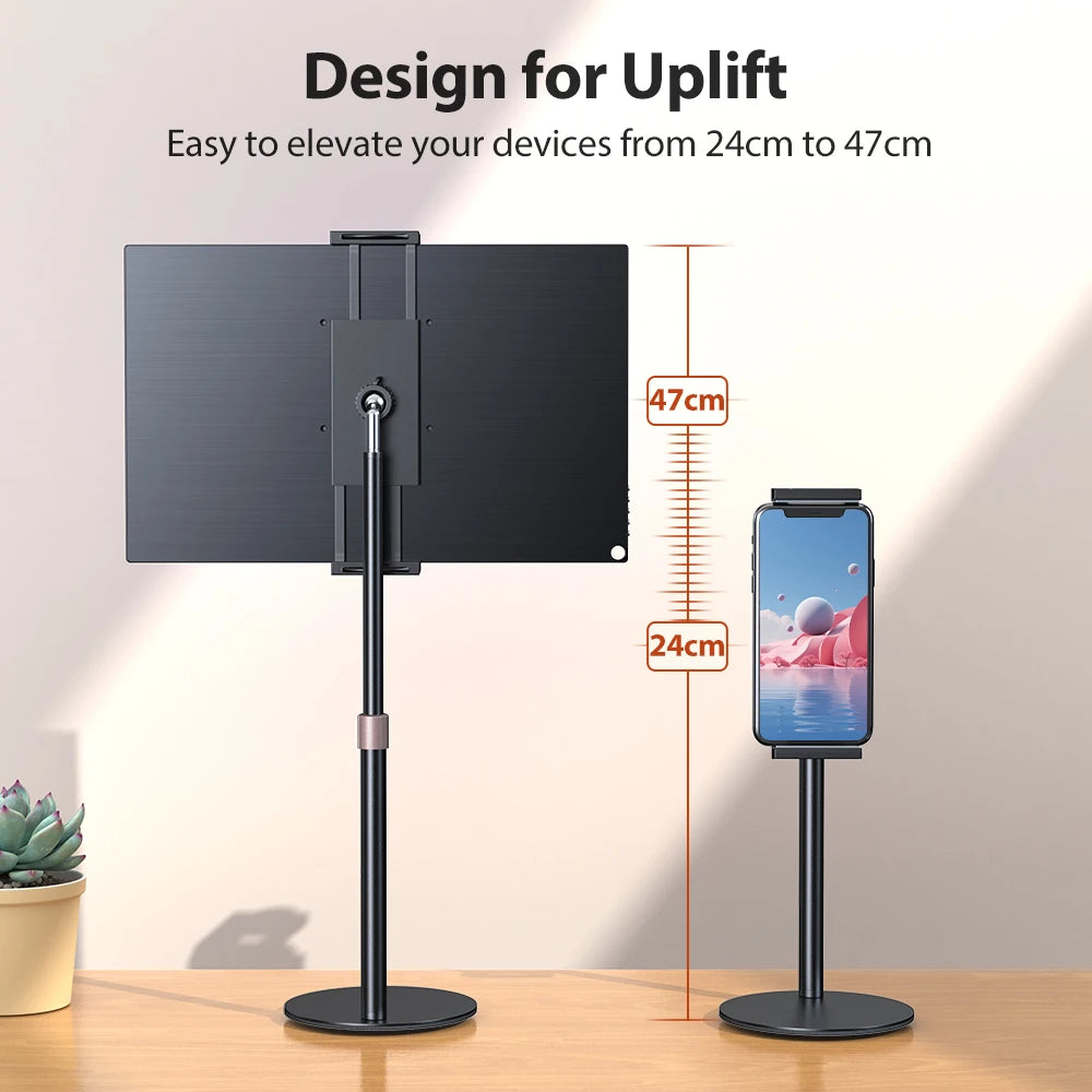 Rotating Portable Monitor Stand Height Adjustable Vesa Monitor Tablet Free Standing Low Profile Desk Mount up to 17.3"
