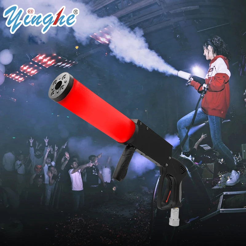 DJ Gun CO2 Jet Machine Led Fog Machine Carbon Dioxide Handheld Led Co2 Smoke Stage Gun Luminous Stage Gun Club Party Lighting