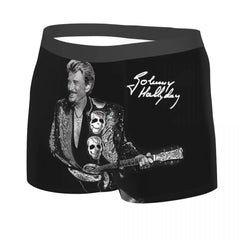 Custom Male Fashion Johnny Hallyday Underwear French Singer Rock Music Boxer Briefs Soft Shorts Panties Underpants