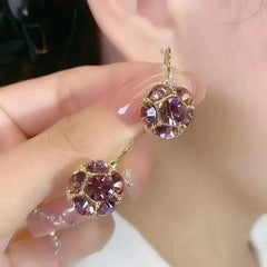 Fashion Trend Unique Design Elegant Exquisite Light Amethyst Round Earrings