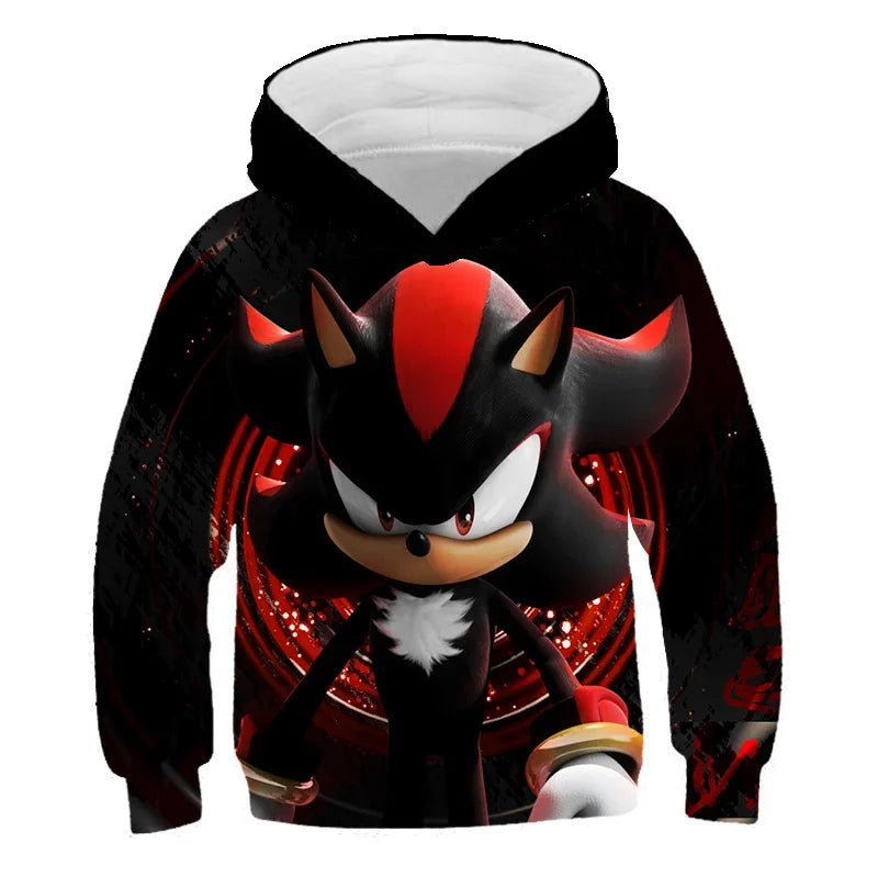 Fashion Sonic Hoodie For Kids Boys Girls Children Autumn Long Sleeve Printed Anime Sweatshirts Cool Tops Tees Men Women Clothing