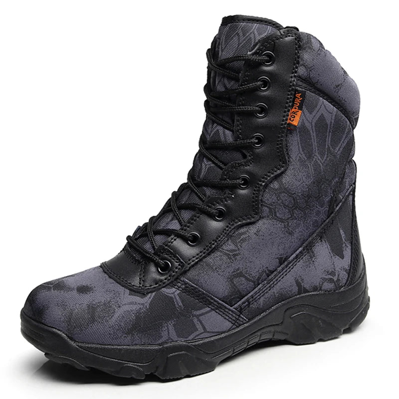 Men's Military Tactical Boots - Waterproof Leather, Ideal for Autumn and Winter, Designed for Safety, Combat, and Desert Adventures