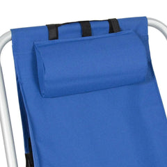 Backpack Beach Chair Folding Portable Chair Blue Solid Construction + Cup Holder