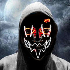 Light Up Haunted house Face Mask LED Luminous Purge Mask Halloween Props