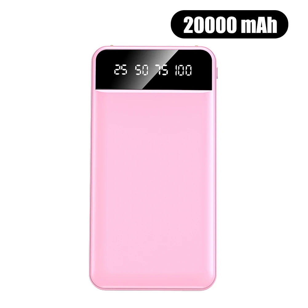 New 20000mAh Power Bank Portable Mini Charger Fast Charging External Battery Pack Dual USB For Heating Vest Jacket Socks Phone