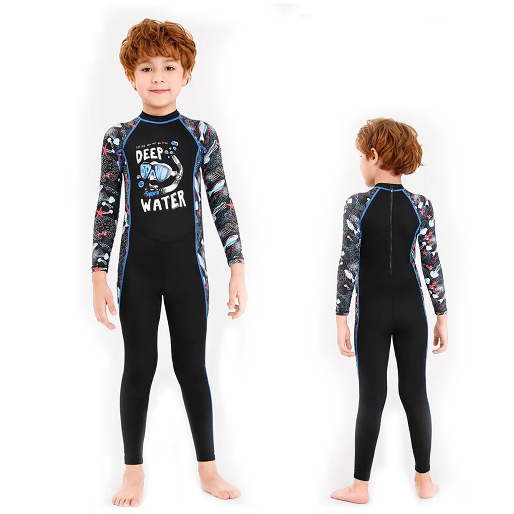 Kids Wetsuit Diving Suit Sunproof Swimming Wear for Boys Girls Wearing