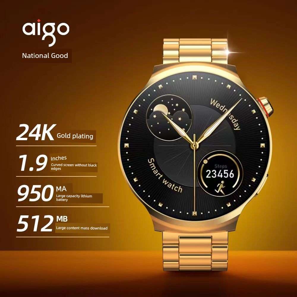 Aigo Men's Black Technology Ultimate Smart Watch