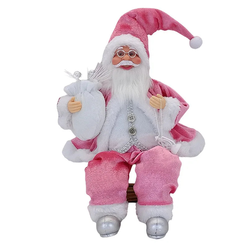 Santa Claus Doll Decoration Gifts Desktop Santa Claus Figure Portable Lifelike Santa Doll Figurine Perfect Plush Ornaments