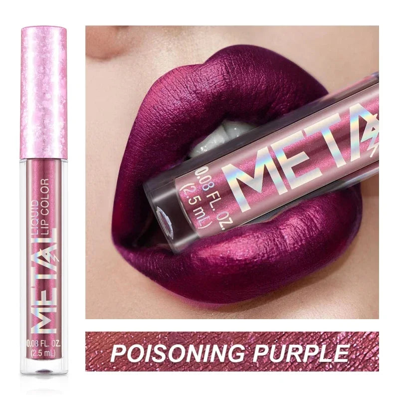 Matte Liquid Lipstick Waterproof Long Lasting 24 Hours Non-Stick Cup Shimmer Glitter Lip Gloss