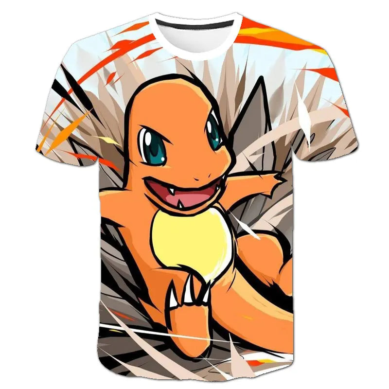 Children T-shirts Kids Tops Pokemon T Shirt Boys Short Sleeve Pikachu Tshirt Girls Clothes Tees Summer Casual Wear Girl T-shirt