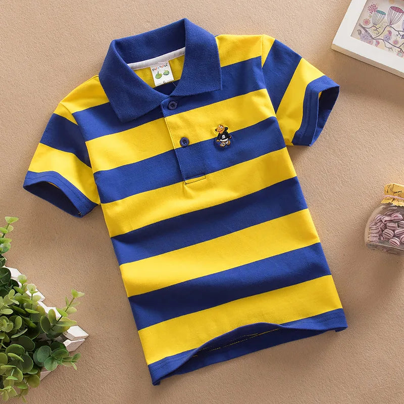 Summer Boys Polo Shirts Short Sleeve T-shirt For Kids Boy Bottom Solid Color Children Sweatshirts Baby Clothing