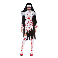 Scary Nun Cosplay Witch Horror Dracul aura Halloween Costume for Woman