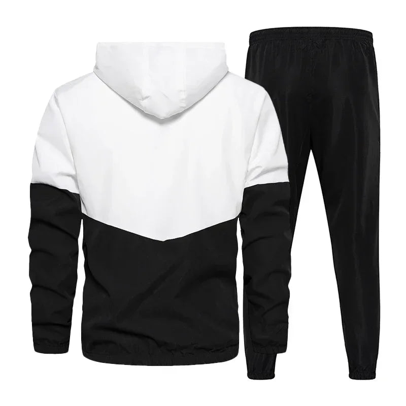 Men Tracksuit Casual Set Autumn Male Joggers Hooded Sportswear