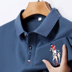 Men's Embroidered Casual Fashion Short Sleeved POLO Shirt