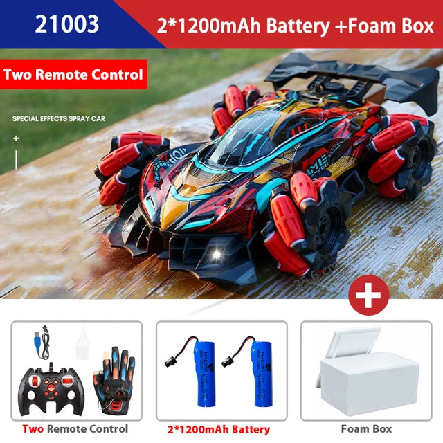 F1 Drift RC Car With Led Lights Music 2.4G Glove Gesture Radio Remote Control Spray Stunt Car