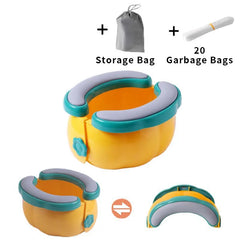 Baby Toilet Portable Travel Baby Potty Foldable Kids Potty Training Seat Easy to Clean With Storage Bag and 20 Garbage Bags
