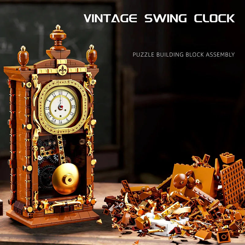 City Series MOC Classic Pendulum Clock Retro Camera Building Blocks DIY Assemble Vintage Camera Bricks Toys