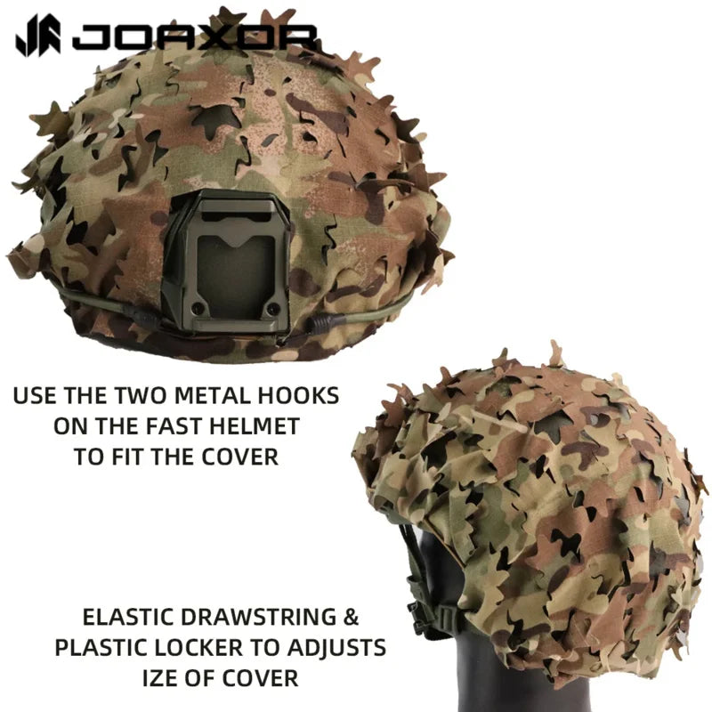 JOAXOR Airsoft FAST Tactical Helmet Cover Camo Paintball Hunting Shooting Camouflage Gear 4 Colors