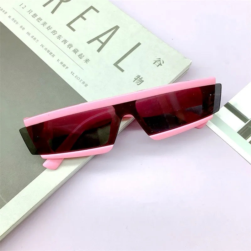 2023 Kids Fashion Sunglasses One-Piece Irregular Frame Sun Glasses Boys Girls Outdoor Traval Uv400 Protection Sunshade Goggles