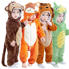 Baby Rompers Winter Kigurumi Lion Costume For Girls Boys