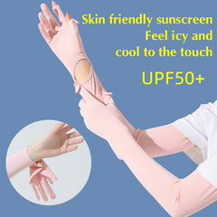 Sunscreen Gloves Female Long Sleeve Summer Cycling UV Long Arm Protection Thin Ice Silk Sleeve Set Ice Sleeve