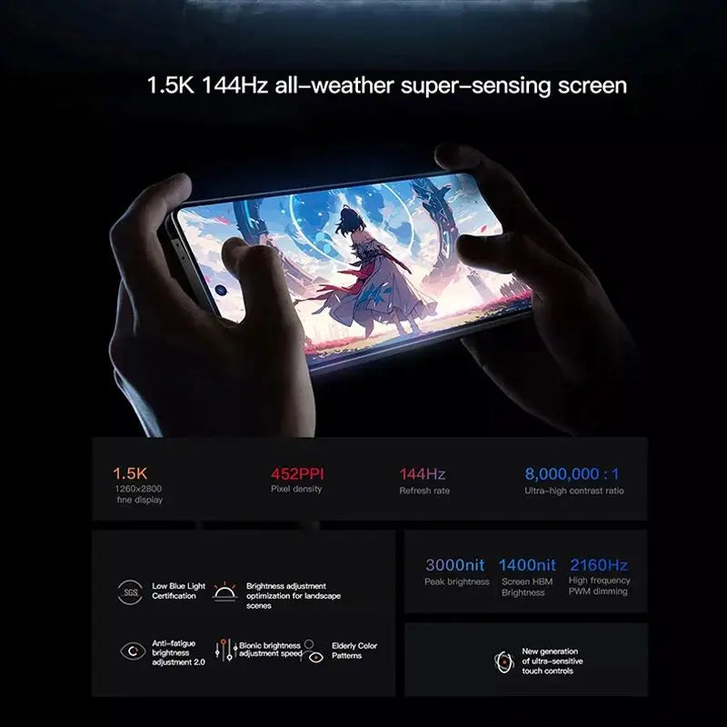 Original Vivo Iqoo 12 Smart Phone  64.0MP Camera Android 14.0 Snapdragon 8 Gen 3 OTA Update 6.78" AMOLED 144HZ 120W Charge