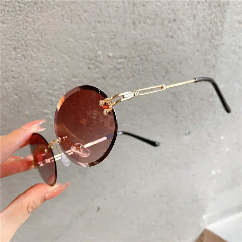 Trendy Sunglasses for Woman Summer Rimless Cut-edge Sunglass