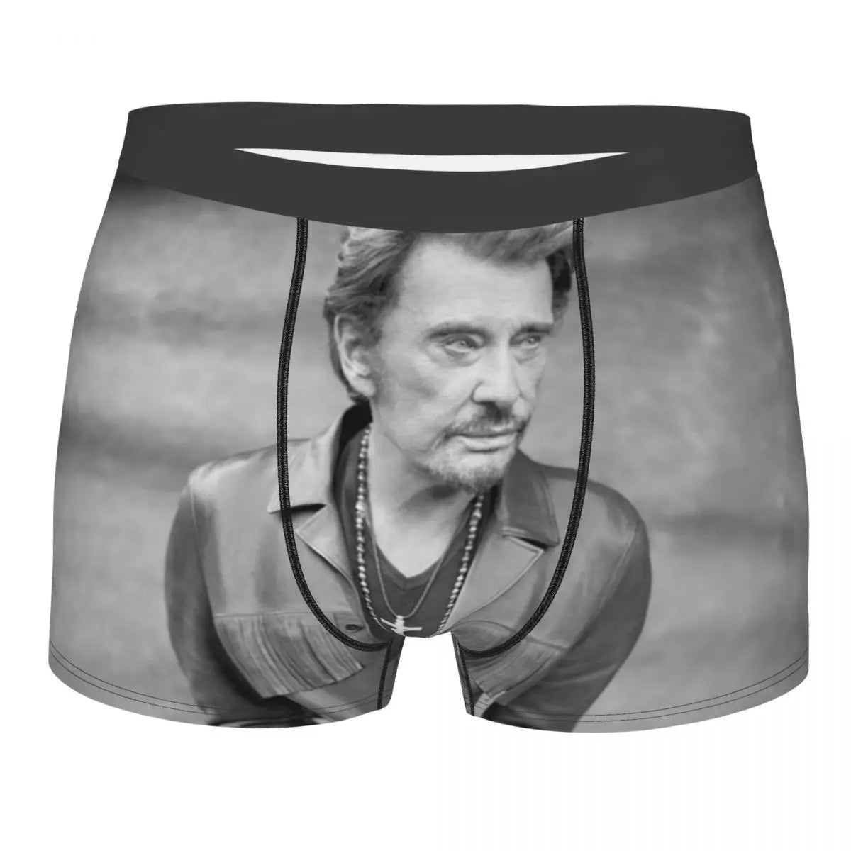 Custom Male Fashion Johnny Hallyday Underwear French Singer Rock Music Boxer Briefs Soft Shorts Panties Underpants