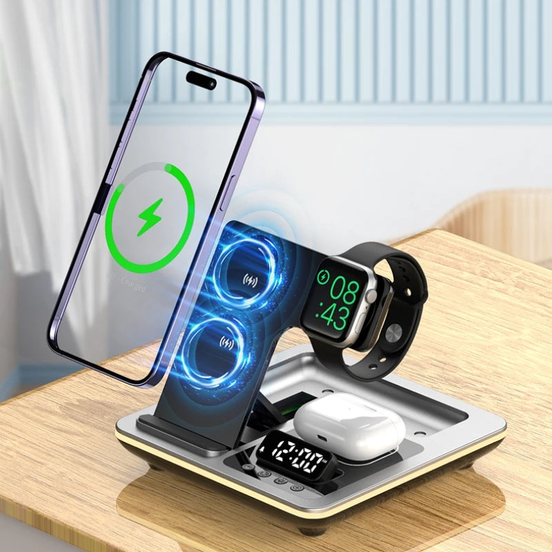 5 in 1 Warm Light Wireless Charger Dock Fast Charging Station for Apple