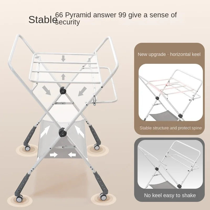 K-star Multi Functional Diaper Table Baby Care Table Foldable Portable Baby Bed Adjustable Height And Mobility For Changing 2024