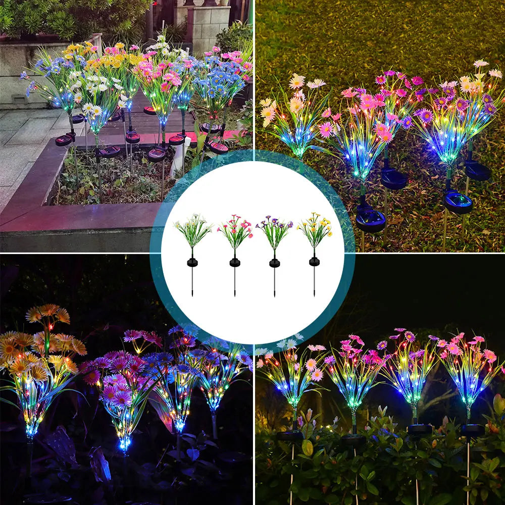 New Solar Little Wild Flower Lamp Outdoor Garden Lawn Lamps for Garden