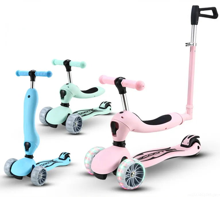 Children's scooter Scooter with Flash Wheels Kick Scooter