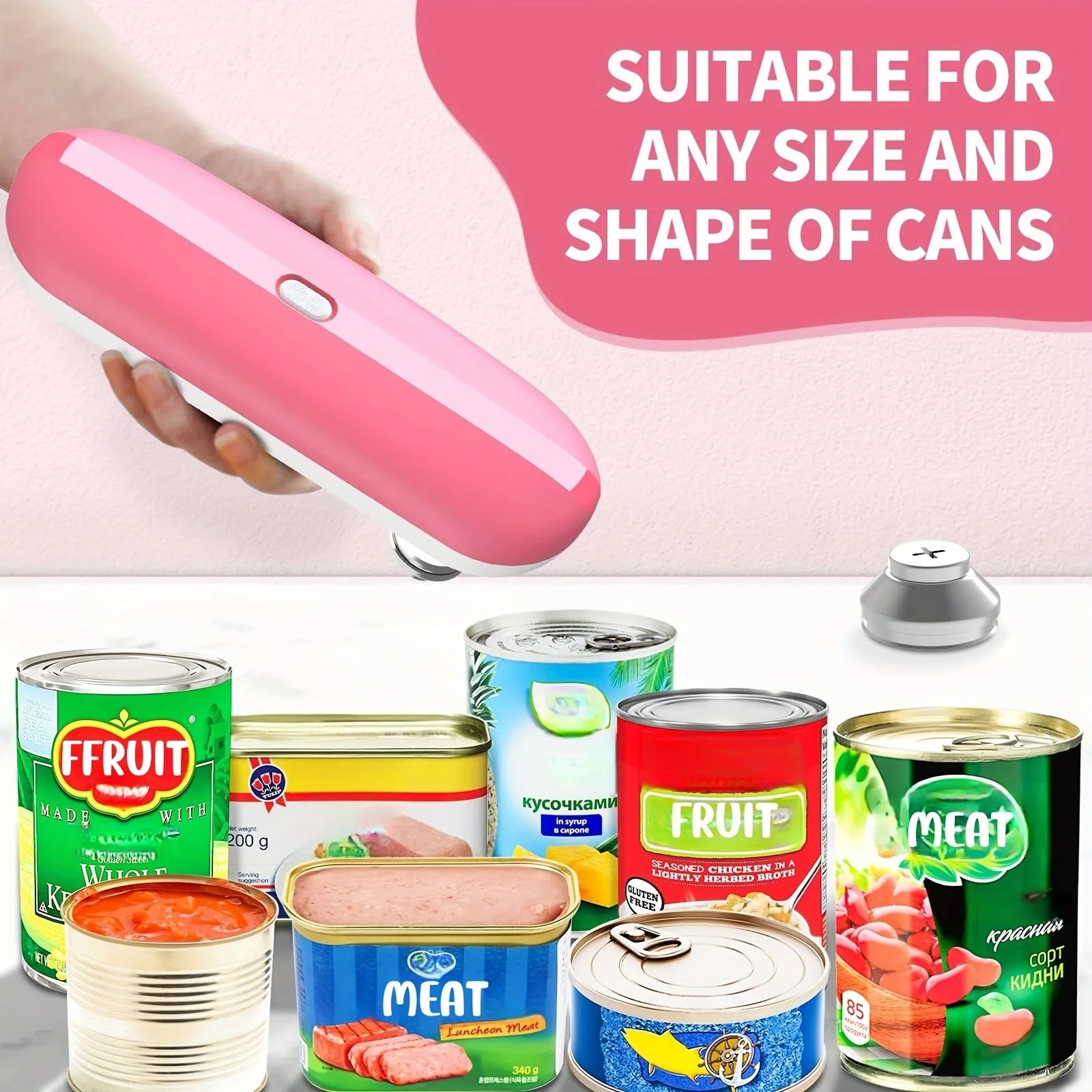 Automatic Electric Can Opener, Rechargeable, Replaceable Blade, One-Touch Operation,Food Safety , Kitchen Gadget for Senior