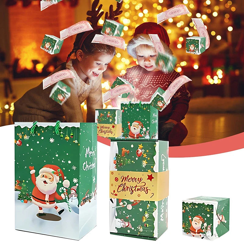 Creative Christmas Gift Box DIY Folding Paper Box Money Birthday Surprise Bounce Box