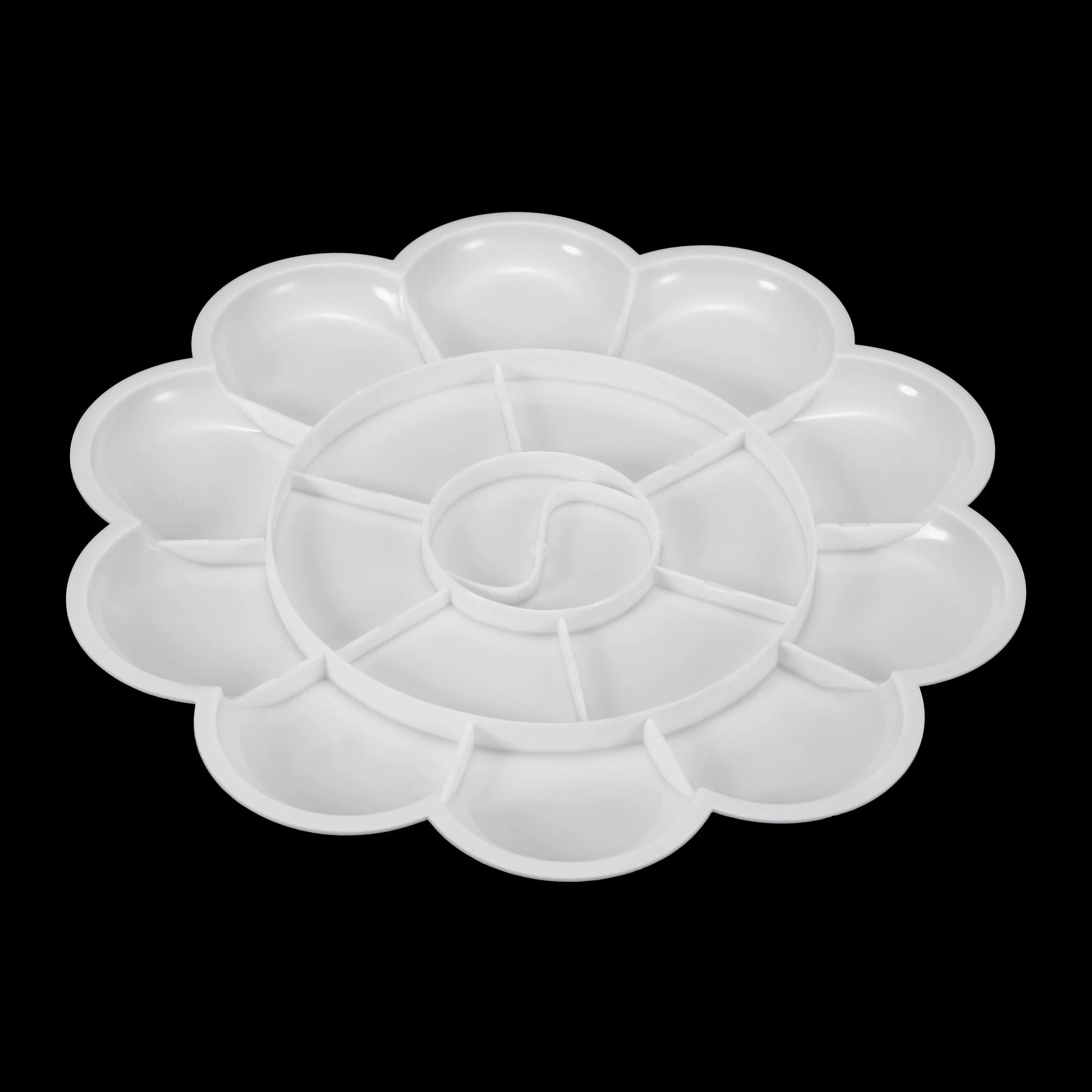 3/6/12Pcs Painting Supplies Alternatives Paint Pigment Tray Flower Shape Round Plastic Palette Watercolor Art Paint Tray Pallet