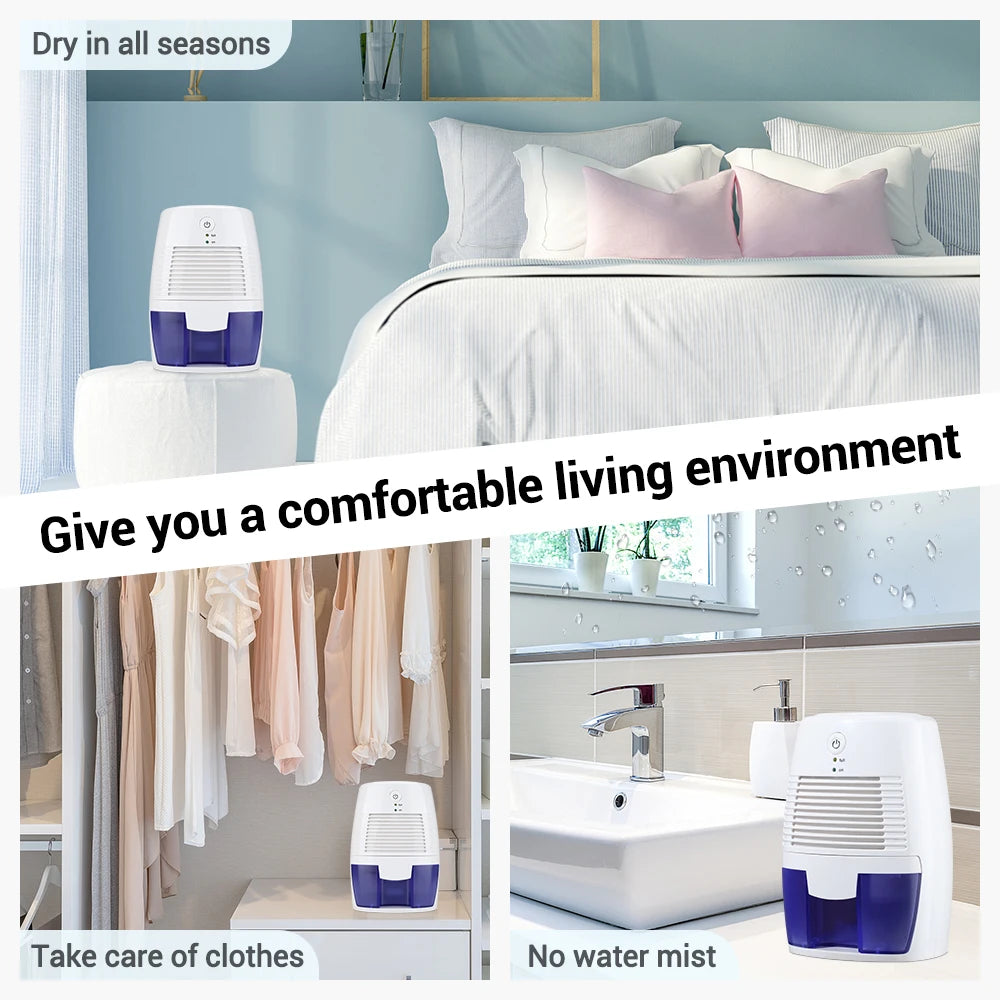 500ml Small Dehumidifiers Moisture Absorbers Air Dryer Compact Portable Electric Dehumidifier for Home Basement Household