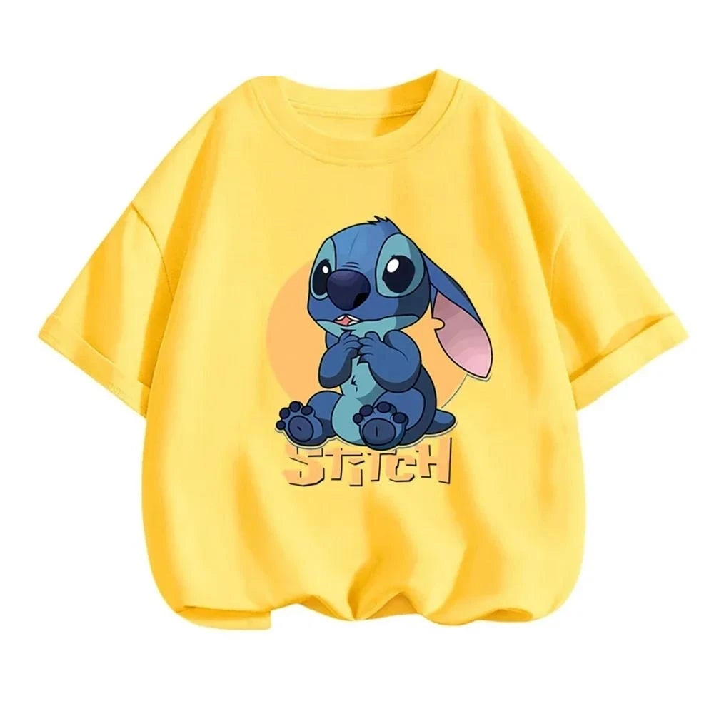 Boy Kids T Shirts Stitch Clothes Girl T-shirt Boys Trucksuit Children Sonic Short Sleeve Tops Summer Girls Top Clothing