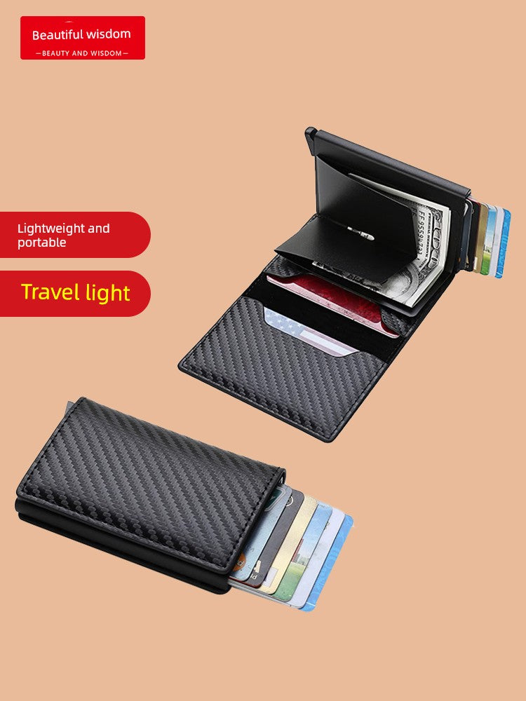 RFID European and American Metal Aluminum Box Automatic Bomb Men's Card Holder