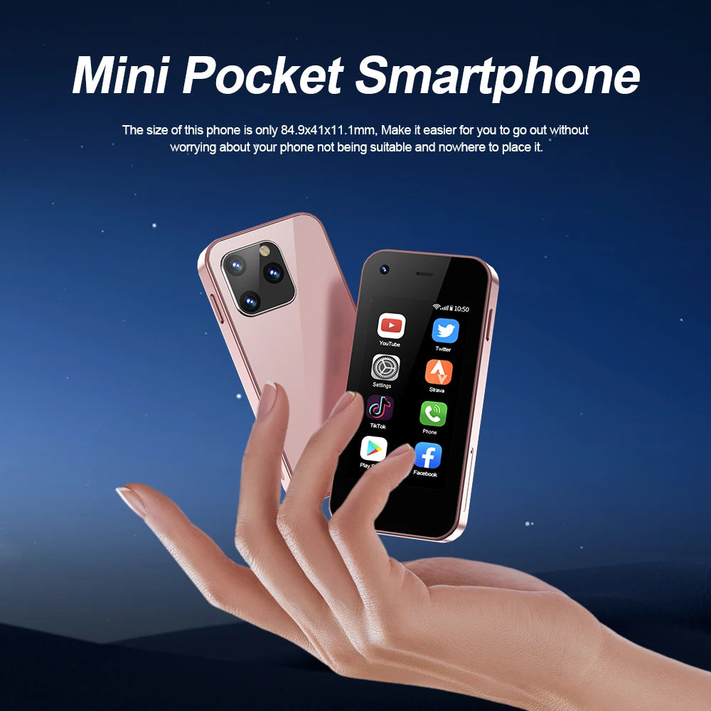 SERVO Mini Smartphone KING5000 Android 9.0 3G Network 2 SIM 2GB 16GB WiFi Hotspot Play Store Chrome HD Camera Small Size Phones