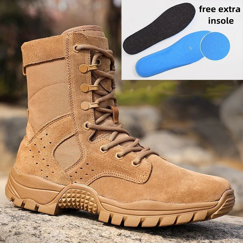 Men's Cowhide Waterproof Boots Summer Outdoor Hiking Climbing Shoes