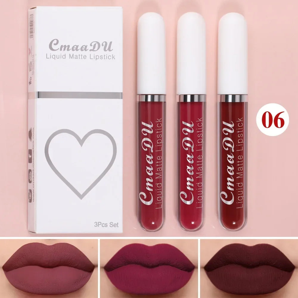 Waterproof Matte Nude Lip Gloss Brown Nude Pigment Dark Red Long Lasting Velvet Liquid Lipstick