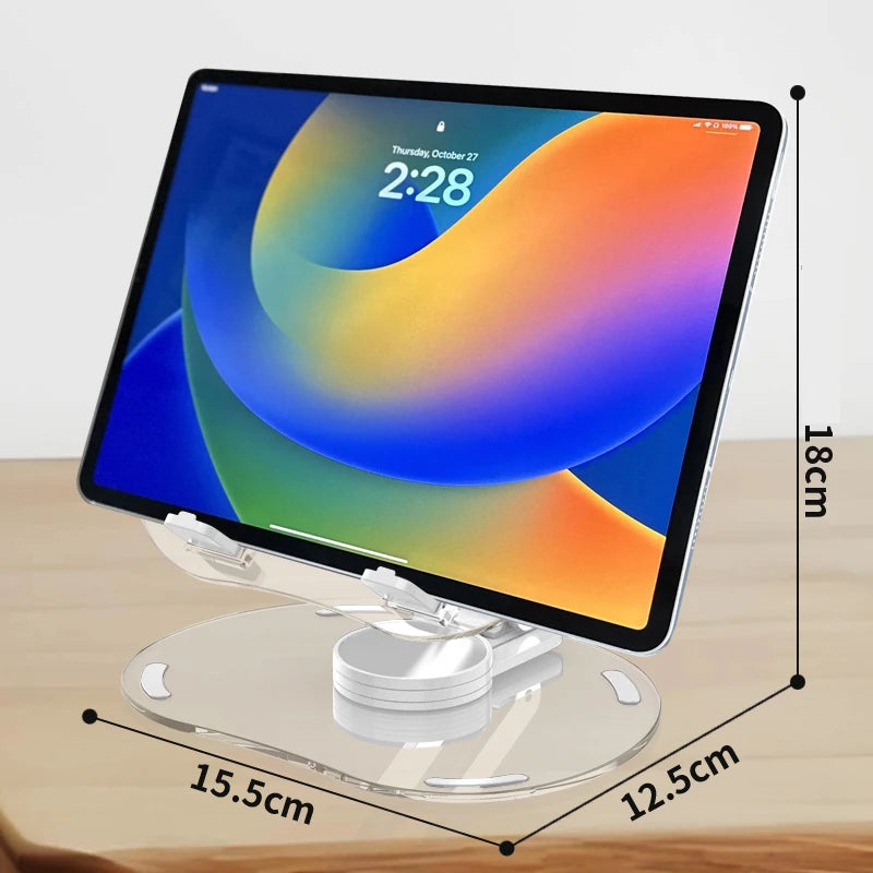 360° rotation Tablet Stand Holder For iPad Pro Adjustable Accessories Soporte Acrylic transparent tablet