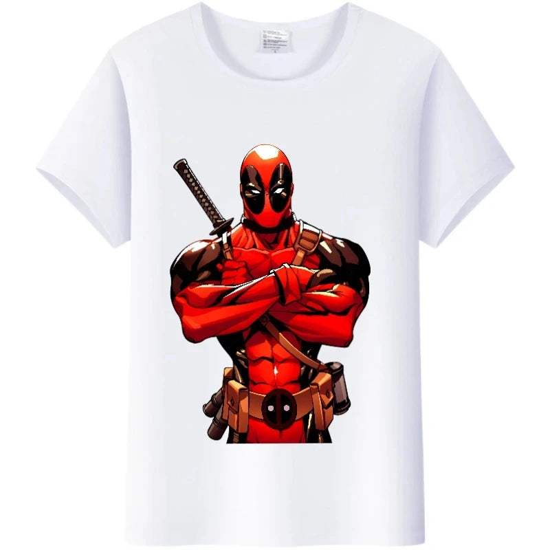 Fashion Tshirt Marvel Cartoon Deadpool Graphics  Tee Summer Top Short Sleeve