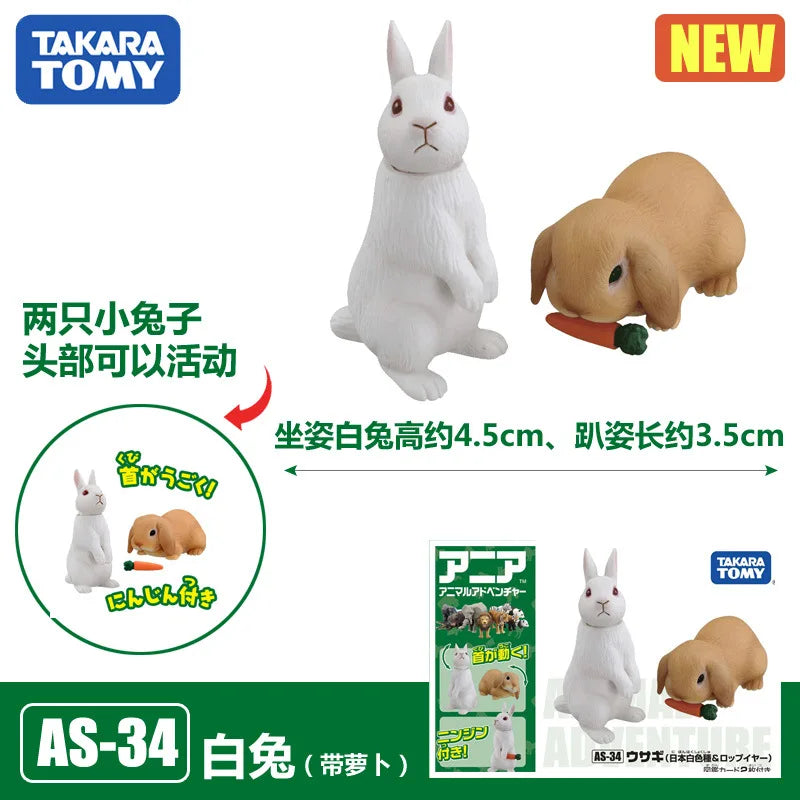 Original Takara Tomy Tomica Simulation Wild Animal Tiger Crocodile Elephant Lion Panda Orangutan Model For Children Toy Gift