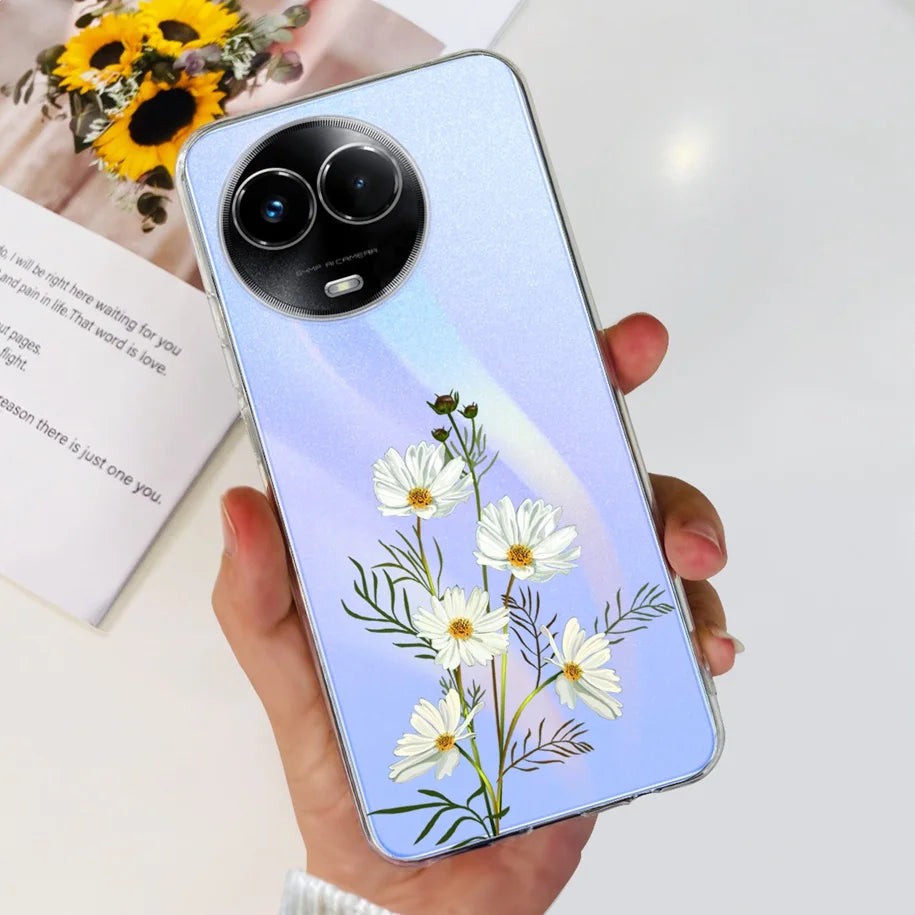 For Realme 11X Case RMX3785 Luxury Marble Butterfly Cover