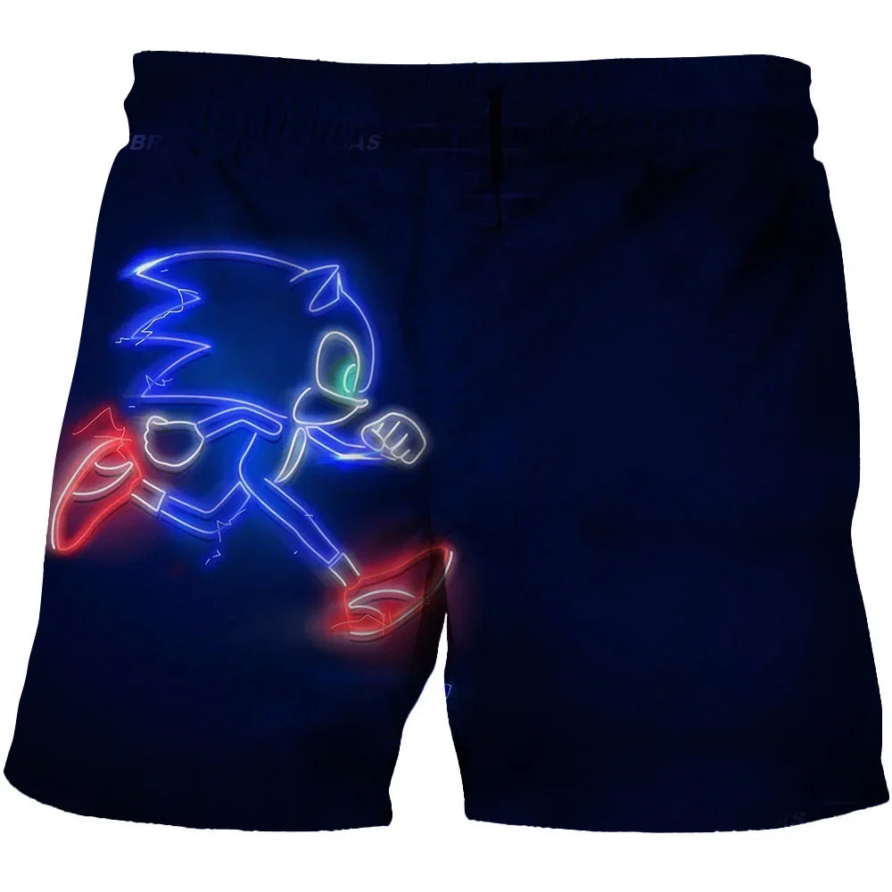 Beach pants for children 4-14Y Sonic The Hedgehog shorts pants Girls Boys Harajuku pants For Kids 3D Cartoon Print