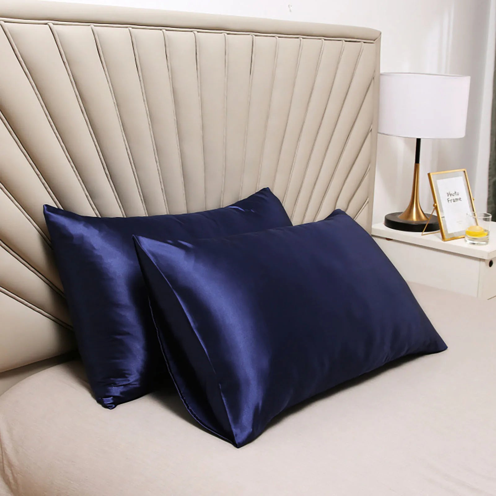 Simulation Ice Silk Satin Pillowcase Satin Cooling Pillow Covers Suitable for Bedroom Summer Use