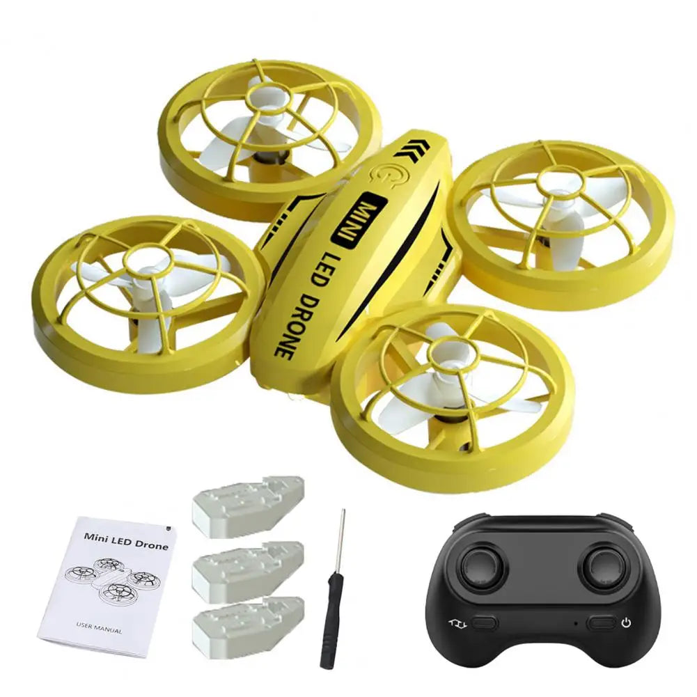 Kids Mini Drone Remote Control Colorful LED Quadcopter 360° Flip Shockproof Full Propeller Protect RC Drone