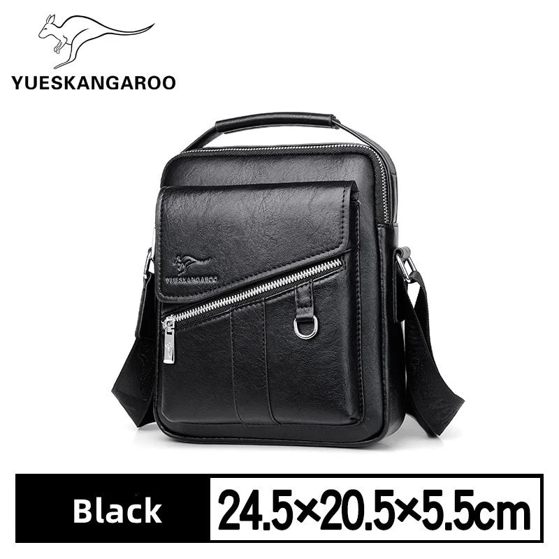 Kangaroo Luxury Brand Men Shoulder Bag Fashion Casual PU Leather Flap Men's Crossbody s 7.9-inch IPAD Handbags Travel Man